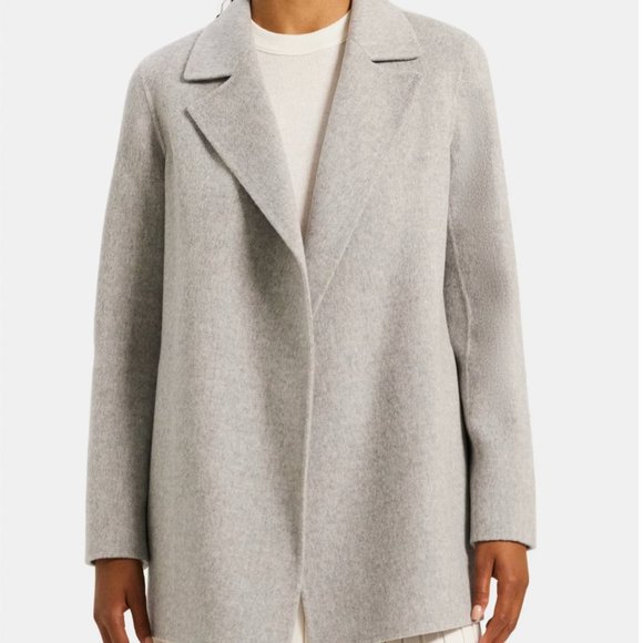 Theory Women's Open Front Coat in Double-Face Wool-Cashmere - Picture 2 of 4